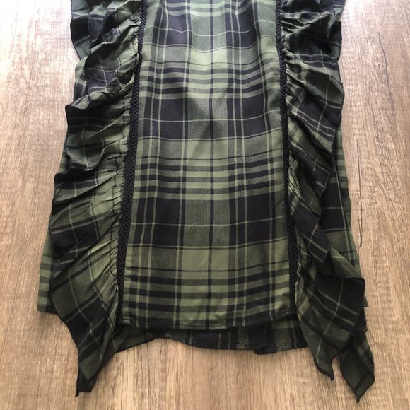 Alice & Olivia Plaid Blouse S/P with Ruffles - Picture 6 of 7
